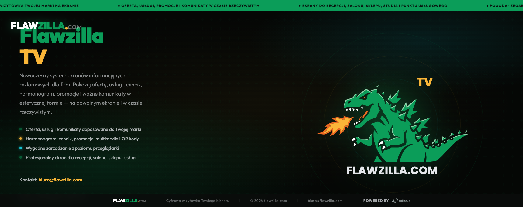 Flawzilla - intuicyjny system digital signage dla ekranów firmowych